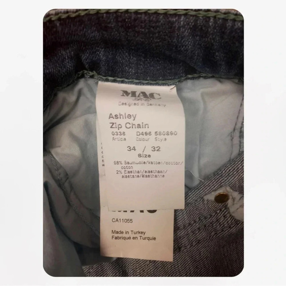 MAC Ashley Distressed Medium Wash Skinny Jeans Size 34 - Picture 11 of 12